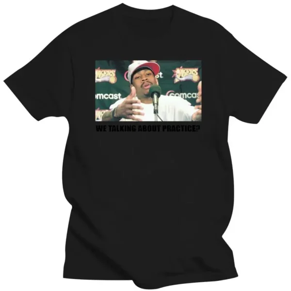 Mens Clothing Allen Iverson We Talking About Practice Basketball Tee Shirt T-Shirt - Image 2