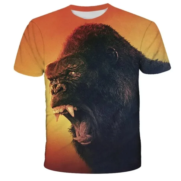 Godzilla Vs. Kong 2 3D Print T-shirt for Boy Girl Summer Short Sleeve Men's T-shirt Fashion Cartoon Baby Tees Tops Kids Clothes - Image 4