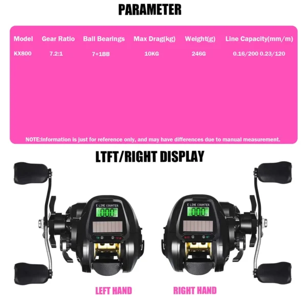 SAMOLLA Fishing Reel USB And Solar Charging Electronic Baitcasting Led Screen 7.2:1 Saltwater Waterproof Cast Drum Wheel Casting - Image 2