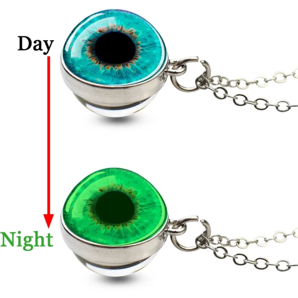 Color-changing eye necklace pendant.