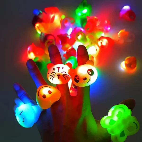 100Pcs LED Light Up Ring Bumpy Rings Flashing LED Bumpy Jelly Ring Light-Up Toy Birthday Rewards Treasure Toy Glow Party Supply - Image 3