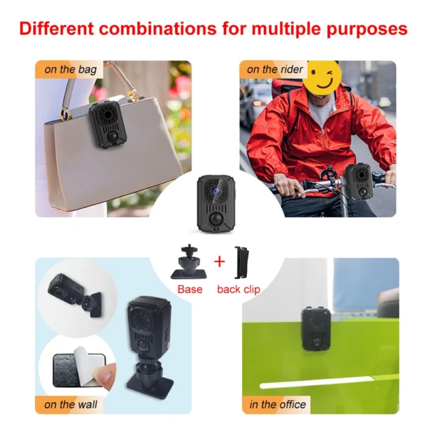 MD31 Mini PIR Video Body Camera Back Clip Photography DV Smart Camera HD 1080P Recorder Motion Activated Small For Car Nanny Cam - Image 2