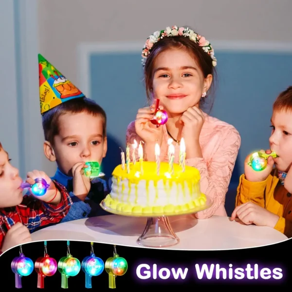 10-60pc LED Light up Whistle Glow Whistles Flashing Noisemaker Whistles Lanyard Necklace Glow in the Dark Wedding Birthday Party - Image 6