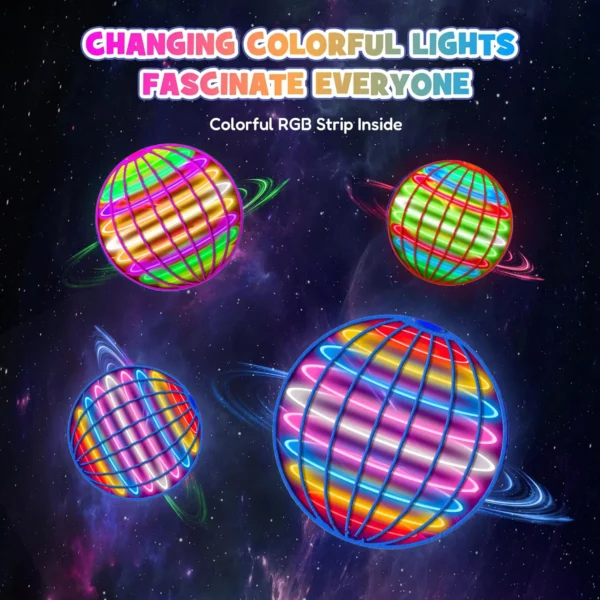 Flying Ball Children's Hand Controlled Color LED Cosmic Globe 360 ° Rotating Suspension Ball Suitable for Indoor and OutdoorToys - Image 2