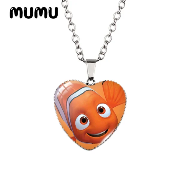 Heart-shaped necklace with Nemo image.