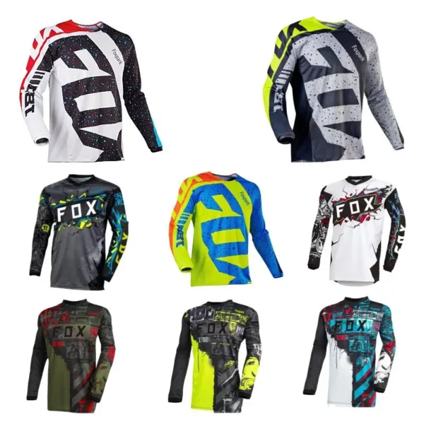 2024 Mountain Bike Team Downhill Jersey, MTB Fox e Teleyi, Offroad Bicicleta, Camisa Locomotiva Bicicleta