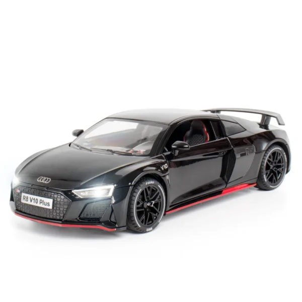 1:24 AUDI R8 V10 Plus Sports Car Alloy Model Metal Toy Car Diecast Simulation Sound & Light Collection Toys For Boys Gifts A405 - Image 4