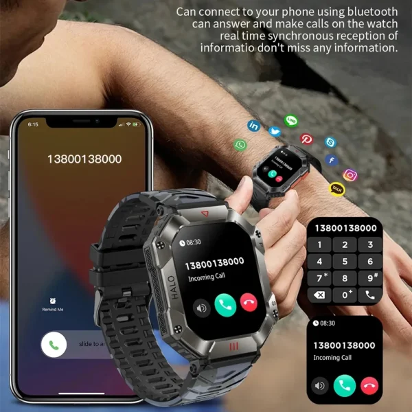 Smartwatch with incoming call notification.