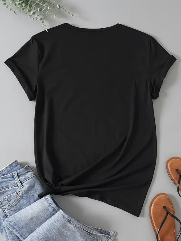 JUNETEENTH Women T Shirt Print T-Shirt Woman Casual Short Sleeve Tee Tops for Spring Summer Female Clothing - Image 2