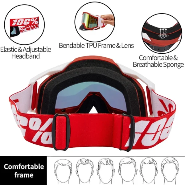 106% Motorcycle Glasses Goggles Motocross Goggles Helmet MX Dirt Bike ATV Ski Outdoor Sports Glass Scooter Cycling Sunglasses - Image 5