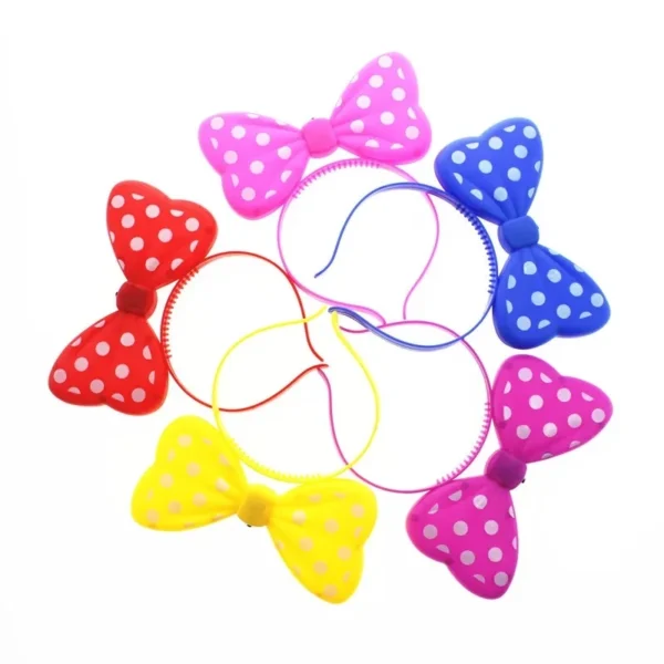 5/10pcs LED Light-up Bow Headband Multicolor Luminous Mouse Bow-knot Princess Crown Headdress Hair Hoop Band Wedding Party Decor - Image 3