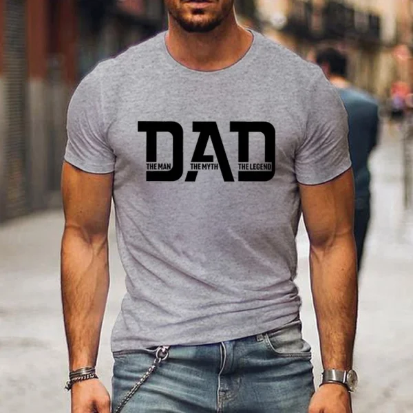 Loose Men T-shirts Summer Dad Print T Shirt Luminous Design Street Tshirts Short Sleeve Top Tee Daddy Men's Tee Shirts Clothing - Image 6