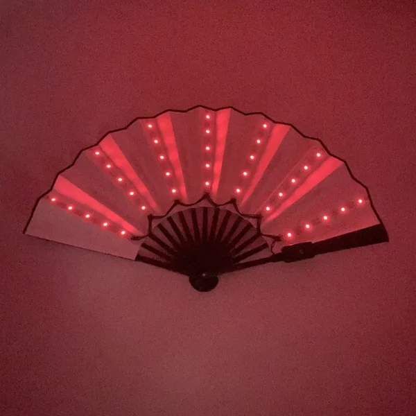 Carnival rave party lighting supplies 13inches fan colorful change rechargeable LED fan glowing for music disco party - Image 4