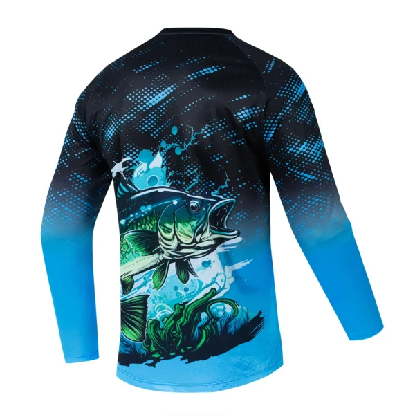 Summer 2024 casual Men's Sports Fishing Clothing Sunscreen Breathable Quick Drying Long Sleeved Fishing T-shirt Outdoor - Image 2