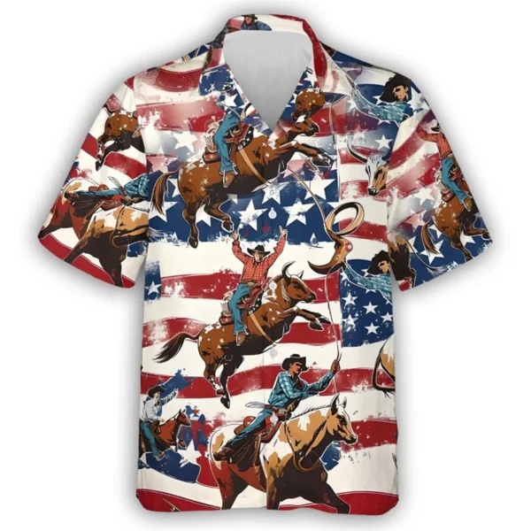 US Flag 3D Printed Shirts For Men Clothes USA Eagle Graphic Beach Shirts America Happy Independence Day Blouses American Tops - Image 5