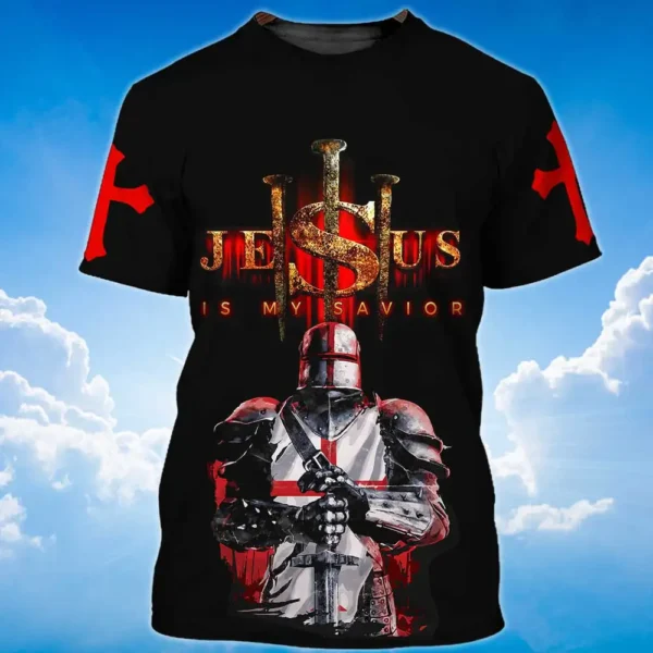 Templar 3D Harajuku Printed Men's Fashion Cool Crew Neck Short Sleeve Handsome Quick Drying T-shirt Sport Loose Comfortable Top - Image 4