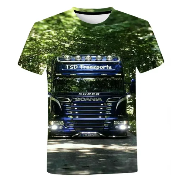 Summer Men's and Women's 3D Printing Couples Street Heavy Truck T -shirt Fashion and Comfortable Casual T-shirt - Image 6