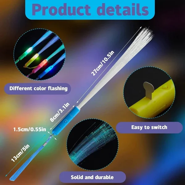 12/24/48pcs LED Glow Stick Colorful Fiber Glow Stick LED Toy Party Night Light Props Christmas Birthday Gift Wedding Party Gifts - Image 5