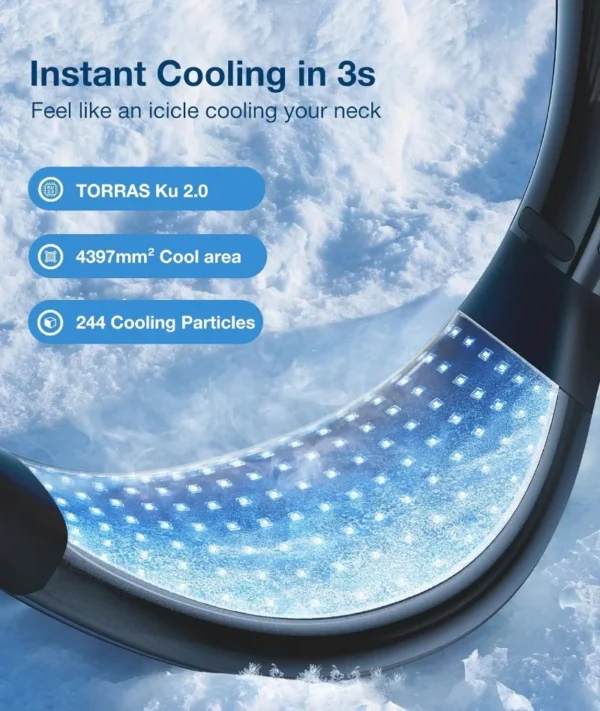 TORRAS Neck Air Conditioner, Ultra-Light Portable Neck Fan Rechargeable, Personal Cooling Device with 3 Modes Fan/Cooler/Heat - Image 3