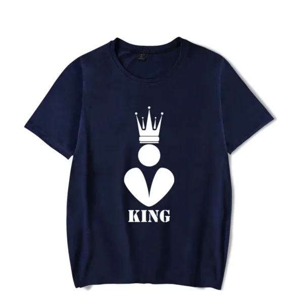 Luminous King Queen T Shirts Couple Tshirt Wife Husband Summer Tops Women Y2k Streetwear Men Oversized T Shirt Couples Glowing - Image 5