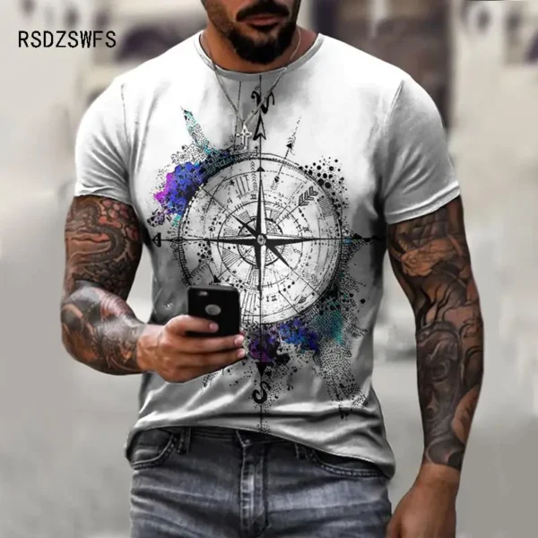 Summer Fashion 3D Print Short Sleeve O-Neck Men Street Style Oversize Male T Shirts Cross Pattern Hip Hop Clothing Unisex Tees - Image 4