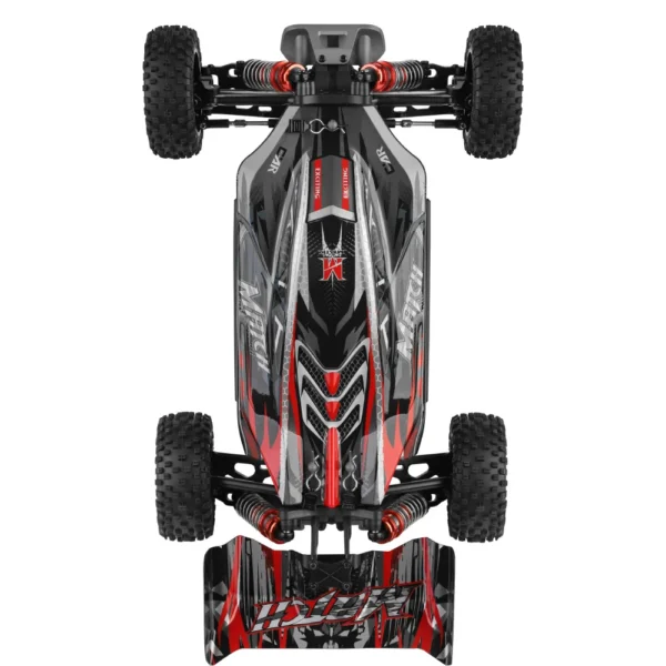 Black and red remote control car.