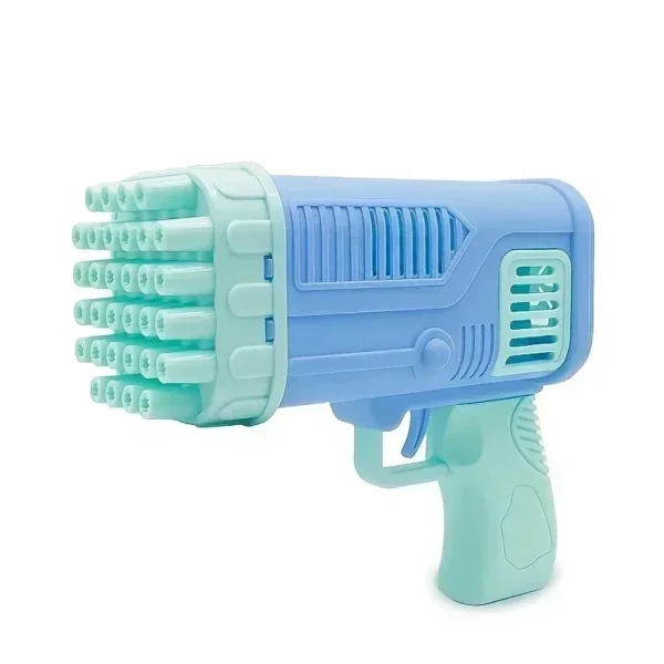 Blue and green plastic toy gun.