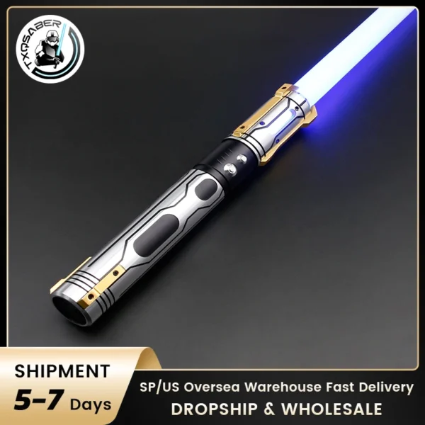 TXQSABER Neo Pixel Ghost Lightsaber Heavy Dueling Smooth Swing Metal Hilt SNV4 Proffie Light Sword FOC Force Jedi Cosplay Toy