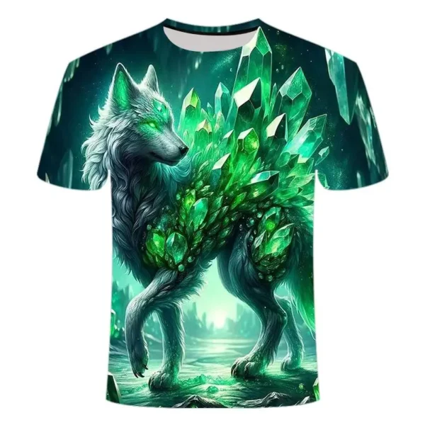 2024 New Animal Wolf Series 3D Printed T-shirt Fashion Versatile, Handsome and Cool Short Sleeves - Image 5