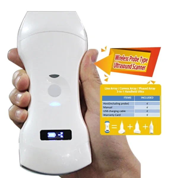 2023 Handheld Human Portable Wifi Wireless Handheld Ultrasound Scanner Color 3d 4d Machine Color Ultrasound Probe Machine - Image 4