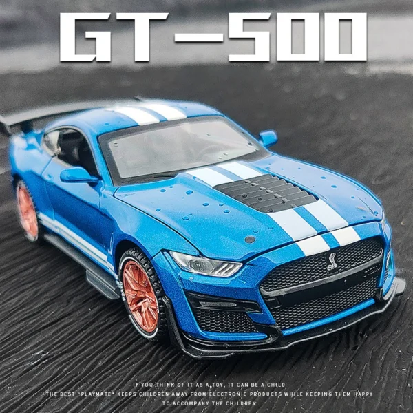 Blue Ford Mustang GT500 toy car