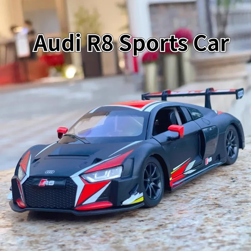 Black Audi R8 sports car model.