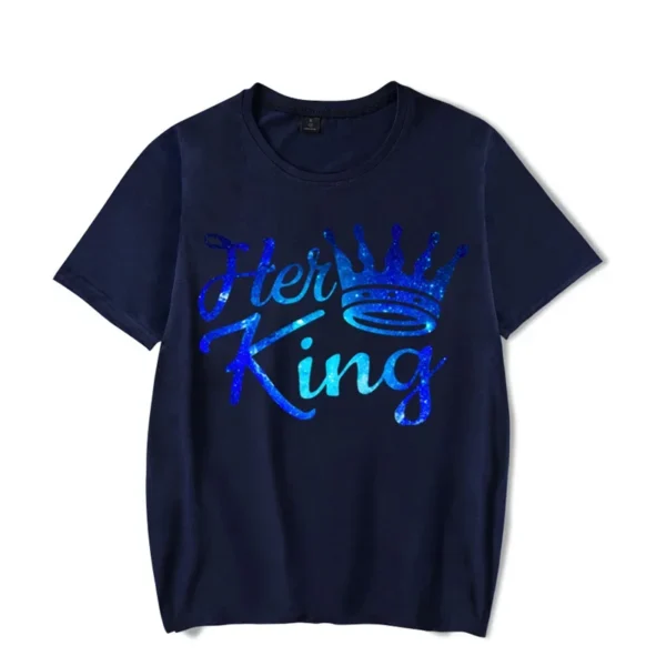 I'm Her King His Queen Print T Shirt Summer Lovers Tee Shirt Women Clothing Man Oversized T Shirt Harajuku Crown Couple TShirt - Image 6