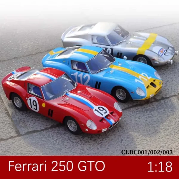 Limited Edition 1:18 1960 Ferrari 250GTO Latte Art Racing Edition Resin Model Car Toys Die-cast Model Classic Car Collectible