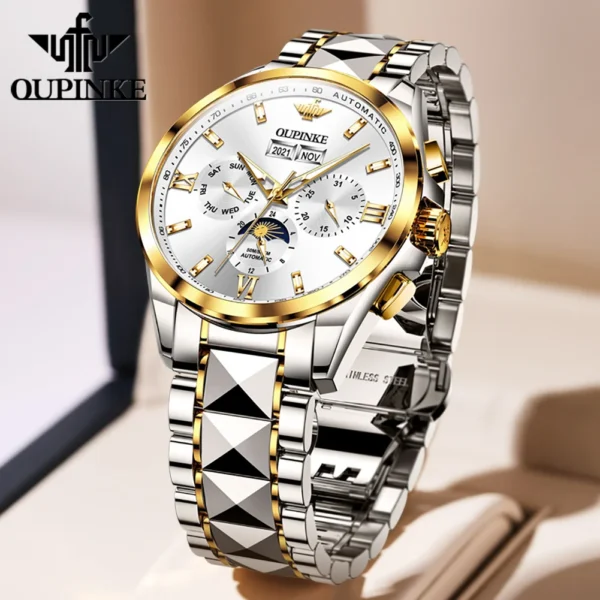 Gold and silver automatic wristwatch.