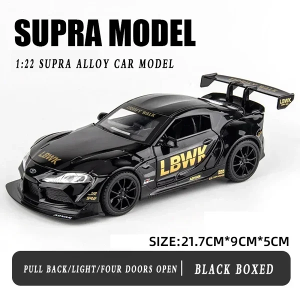 1/22 Scale Supra Sports Car Alloy Model Car Die-casting Metal Vehicle Collection Simulation Sound & Light Toy Car Gift For Boys - Image 6