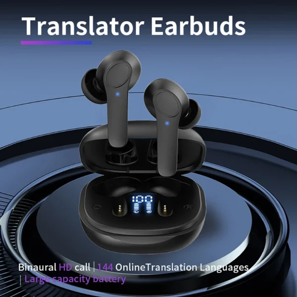 Language Translator Earbuds 144 Languages Real-Time Translation Earphones Smart Voice Translation Headphones For Travel Business