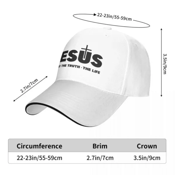 Cross Jesus Christ Way The Truth The Life Baseball Cap Men Hats Women Visor Outdoor Snapback Caps - Image 4