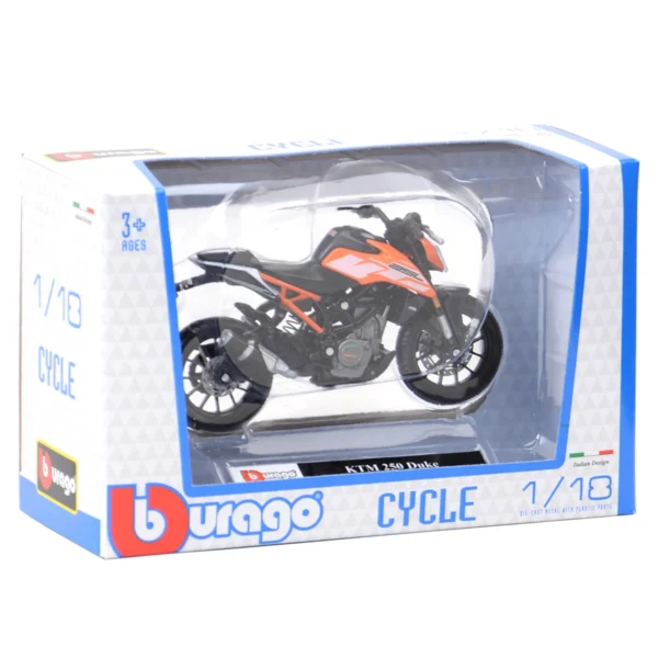 Bburago 1:18 KTM 250 Duke Authorized Simulation Alloy Motorcycle Model Toy Car Gift Collection - Image 6