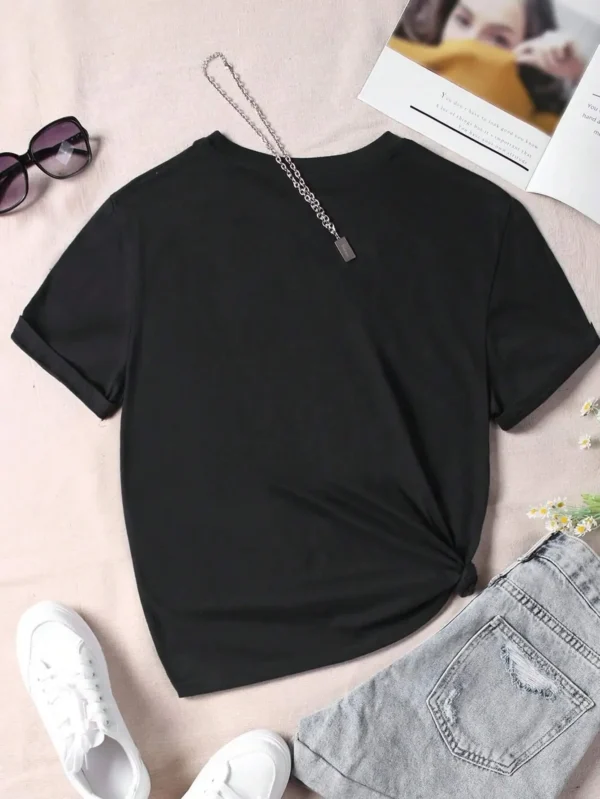 Interesting Cartoon Printed Women T-Shirts Casual All-Match Short Sleeve Tops Loose Comfortable Round Neck Street Clothing - Image 4