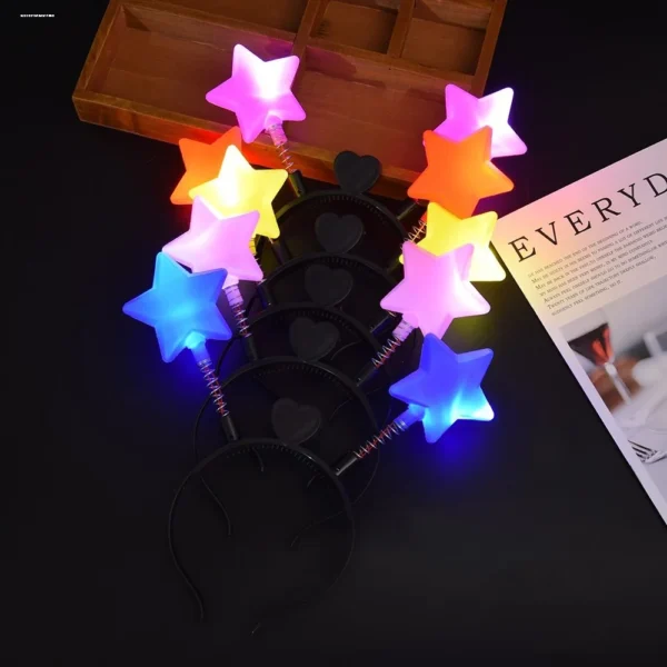 Colorful star headband with lights.