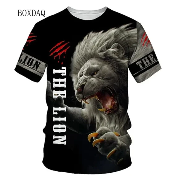 Lion Graphic Men's T-Shirts Oversized Short Sleeve 3d Animal Printed Street Style T Shirt 6XL Plus Size O-Neck Casual Tops Tees - Image 6