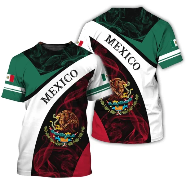 Mexico Flag 3D Print Men's T-shirts for men Clothing Summer Unisex Short Sleeve Tops Fashion Tees Streetwear Harajuku T Shirt