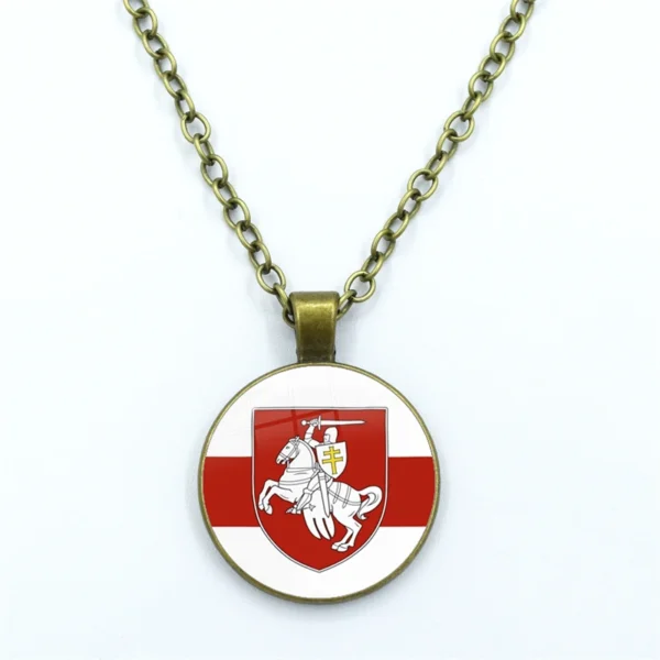 Belarus flag pendant necklace