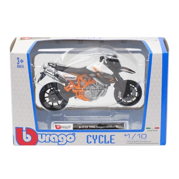 Bburago 1:18 KTM 990 Supermoto R alloy motorcycle Honda Africa Twin Adventure authorized model toy car gift collection - Image 6