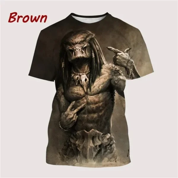 Predator Men Women Casaul Funny 3D Printed T Shirt Streetwear Harajuku Fashion Short Sleeve Hip Hop Sreet Style Tees Shirt Tops - Image 3