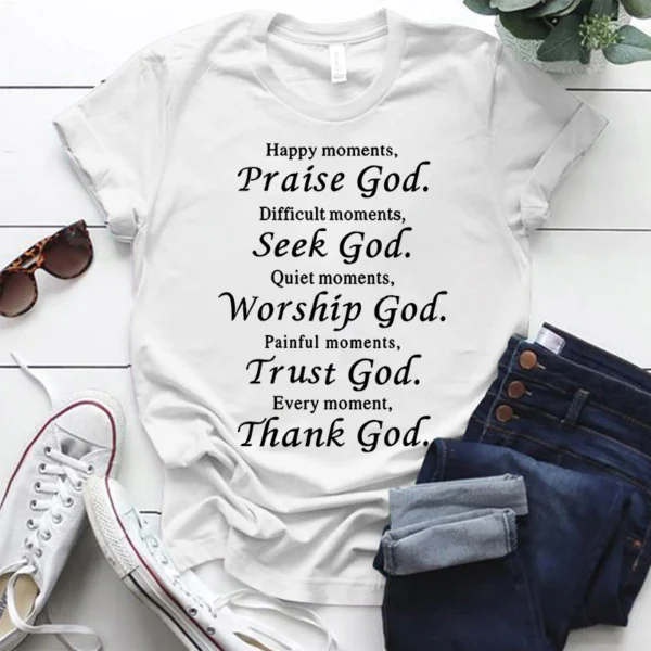 Thanks God Fashion Shirts for Men/Women; Christian Short Sleeve; Faith Shirts; God T-shirts; Unisex Jesus Shirts; Gifts for Chri - Image 4