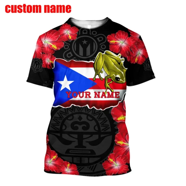 PLstar Cosmos 3DPrint Puerto Rico Country Flag Frog Art Unique Funny Unique Man/Woman Harajuku Streetwear T-Shirt Short Sleeve 1 - Image 5