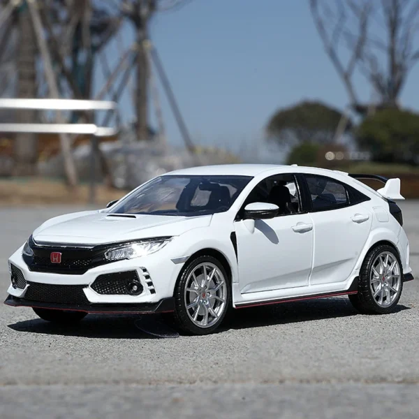 1:24 HONDA CIVIC TYPE R Alloy Sports Car Model Diecast & Toy Vehicle Metal Racing Car Model Sound and Light Collection Kids Gift