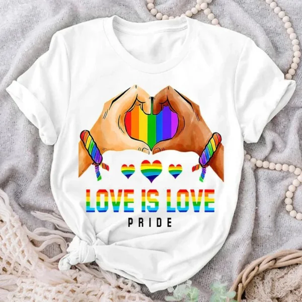 Women'S Fashion Love Is Love Pride Print T Shirt Summer Casual Short Sleeve Shirts Plus Size Tops - Image 5